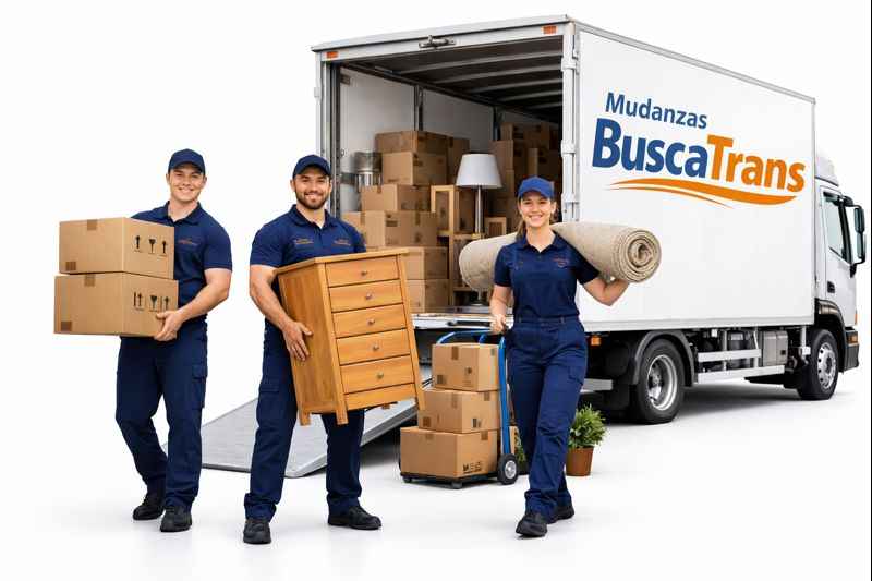 Operarios descargando un camion de mudanzas BuscaTrans