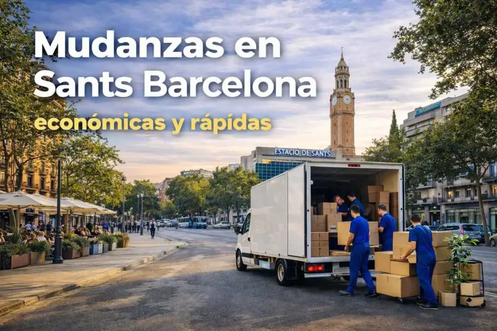 Trabajadores de Buscatrans en una mudanza en Sants