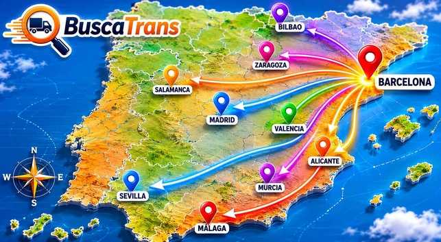 Mapa interactivo de España con rutas