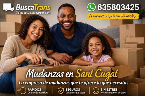 Familia satisfecha con mudanzas BuscaTrans en Sant Cugat