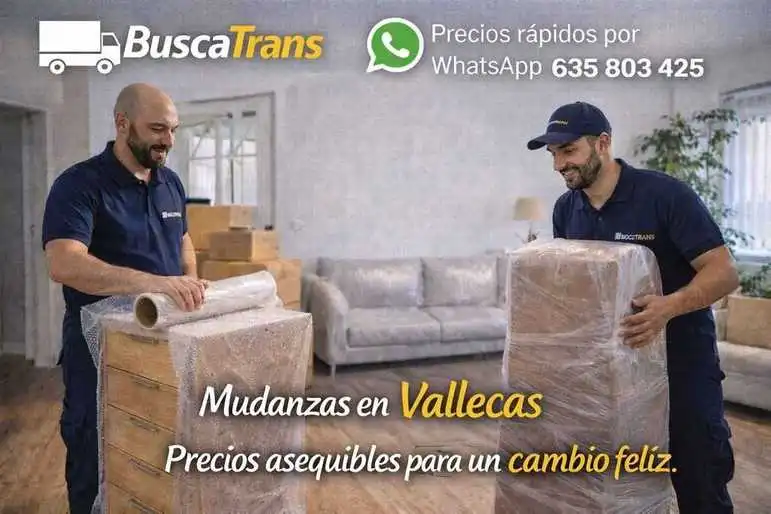 Personal de BuscaTrans embalado muebles en vallecas