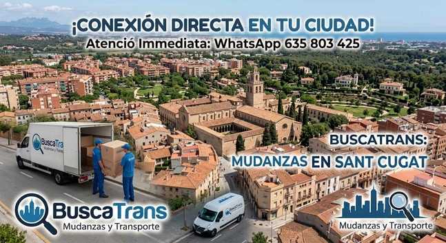 Operarios de BuscaTrans en un plano de Sant Cugat del Vallés