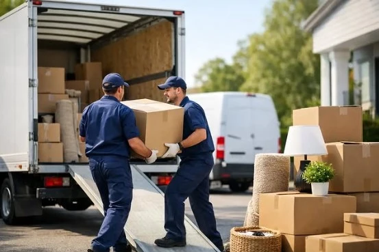 2 operarios cargando camion en Barcelona